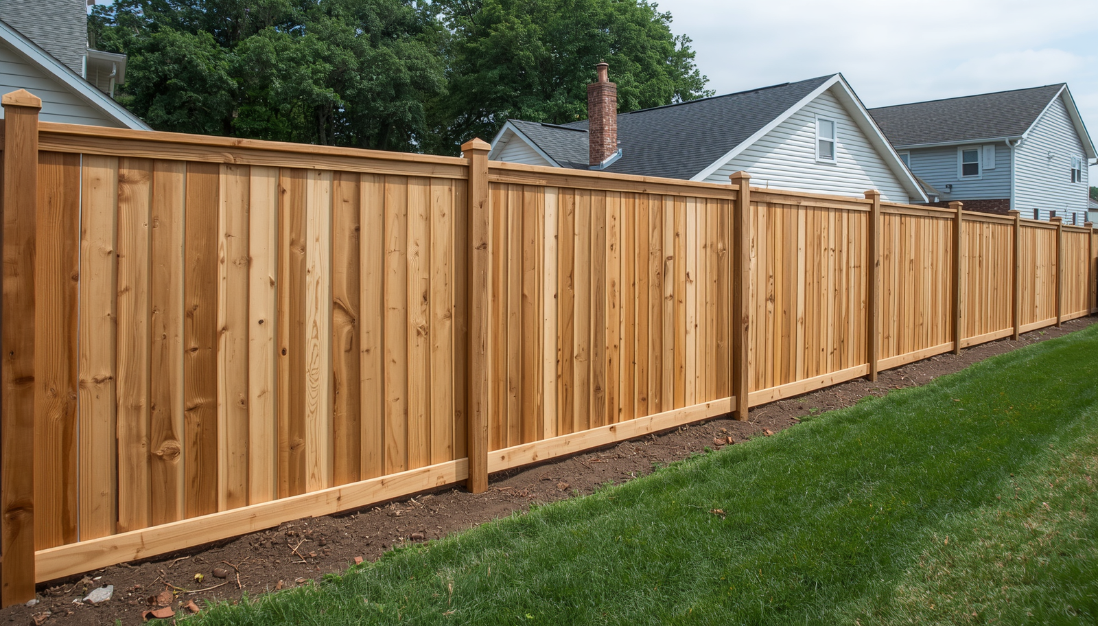 Wood fence residential